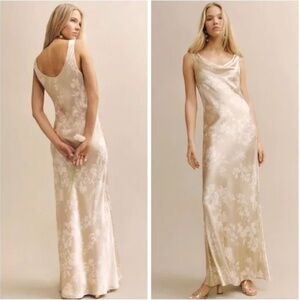 Reformation Cream Floral Maxi Dress